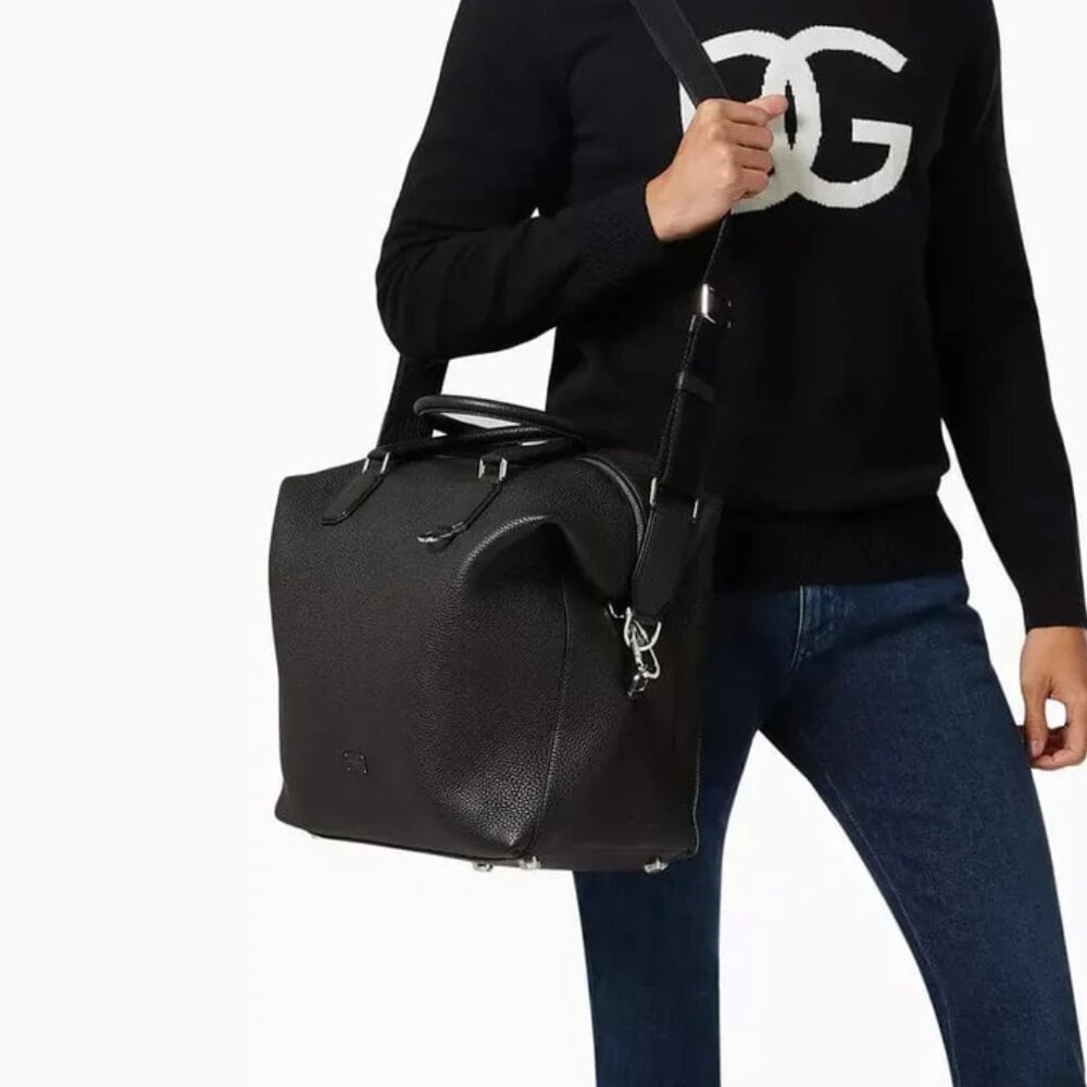 Dolce & Gabbana Palermo Branded Plate Calfskin Tote Bag